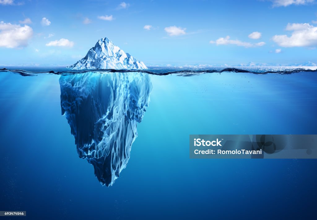 Iceberg Floating In Arctic Sea Iceberg - Hidden Danger And Global Warming Concept - 3d Illustration Iceberg - Ice Formation Stock Photo