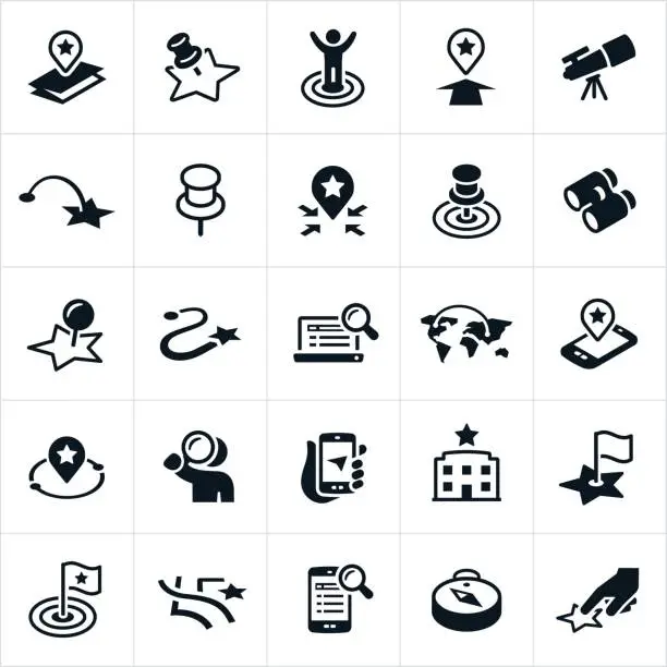 Vector illustration of Search and Locate Icons