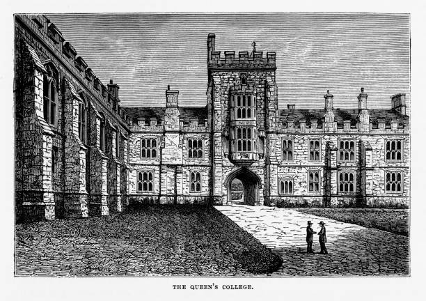 Queen’s College, Cork, County Cork, Ireland Victorian Engraving, 1840 Very Rare, Beautifully Illustrated Antique Engraving of Queen’s College, Cork, County Cork, Ireland Victorian Engraving, 1840. Source: Original edition from my own archives. Copyright has expired on this artwork. Digitally restored. queens college stock illustrations