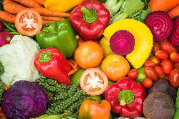 istock Various fresh fruits and vegetables for eating healthy 693493362