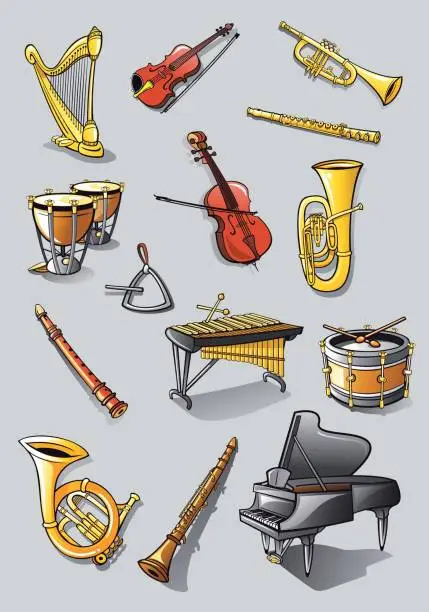 Vector illustration of Orchestra instruments