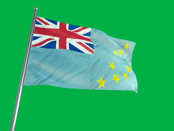 Photo of Tuvalu Flag on a Green Screen