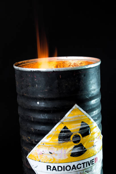 istock Heat in cylinder container of radioactive material 693501438