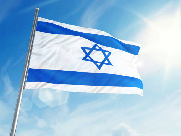 istock Israel Flag on a Cloud Background 693504450