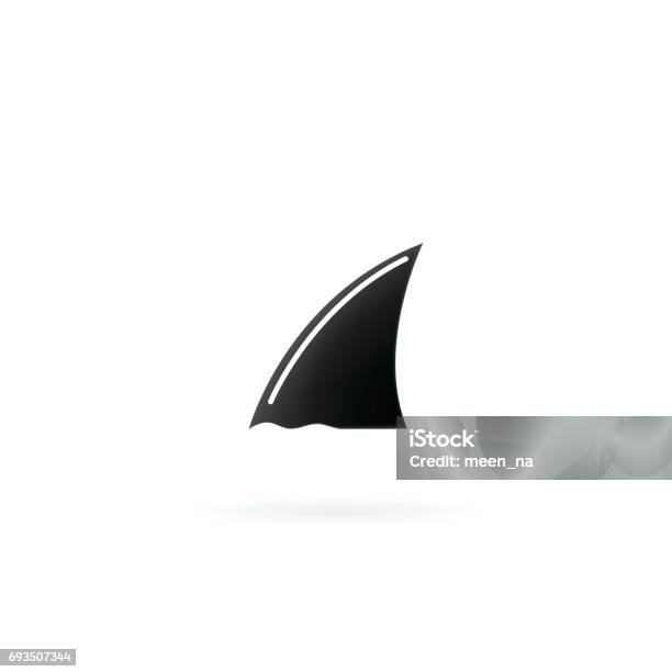 Icône De Nageoires De Requin Isolé Sur Fond Blanc Vecteurs libres de droits et plus d'images vectorielles de Nageoires - Nageoires, Requin, Art