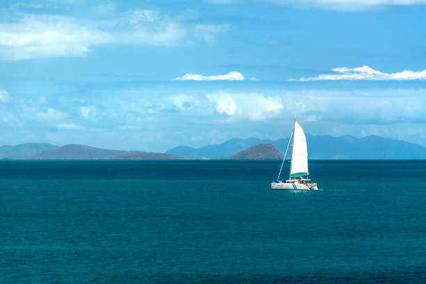 Sailboat in distance, Airlie Beach Australia