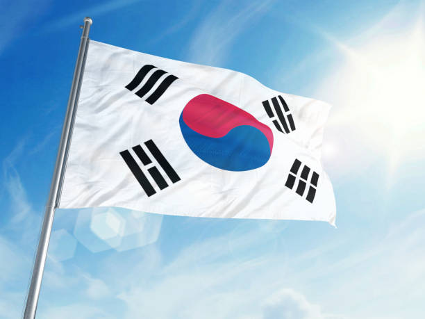 istock South Korea Flag on a Cloud Background 693522596