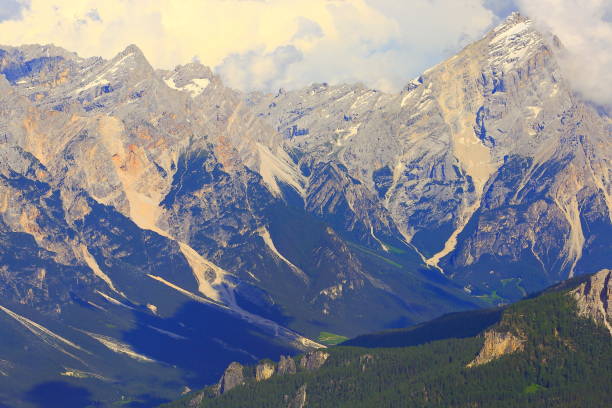 istock Mount Antelao from Idyllic Lagazuoi summit panorama, Cinque Torri Dolomites, pinnacles mountain range, dramatic and majestic Italy tirol alps 693528264