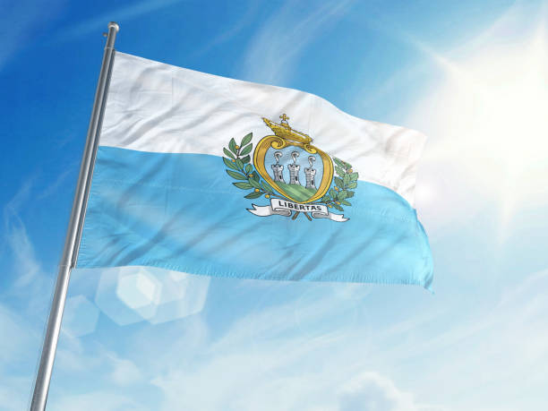 istock San Marino Flag on a Cloud Background 693531626