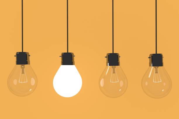 istock realistic lightbulb in yellow background in 3D rendering 693534558