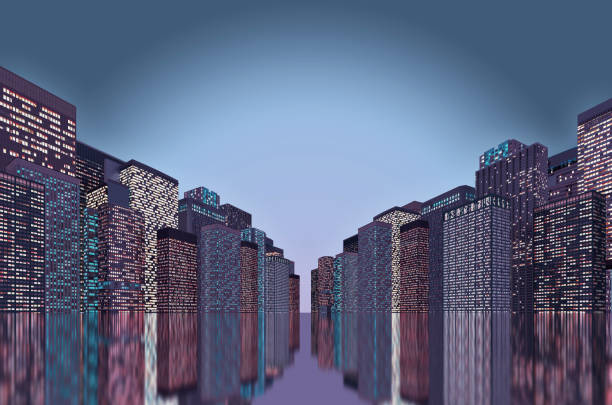 dale Panorama of the city. 3d rendering