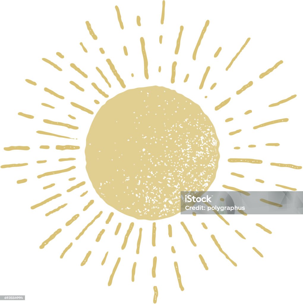 Vector hand drawn sun Vector hand drawn sun.  Eps8. RGB. One global color Sun stock vector