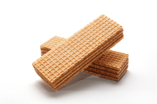 wafers biscuit isolated on white background.