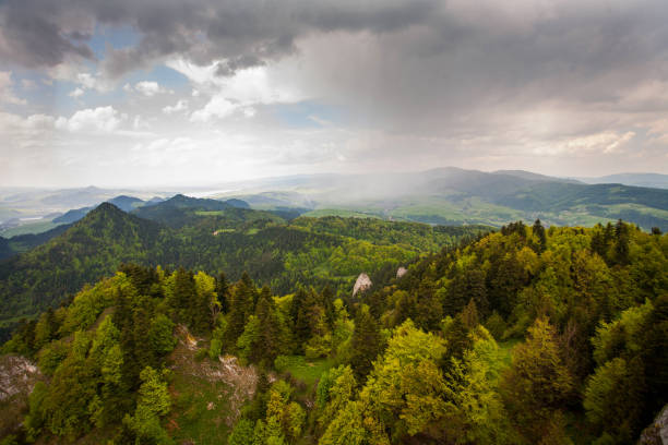 istock Panorama of mountains and clouds 693557176
