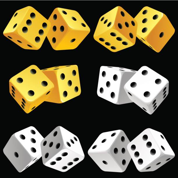 Vector pair of dice icon set vector art illustration