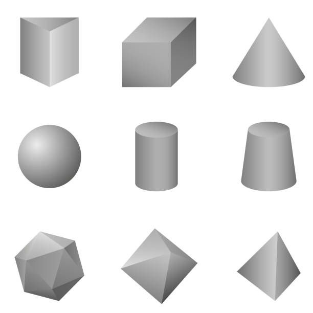 vektor-set grau gradient geometrischen formen - sulfide stock-fotos und bilder