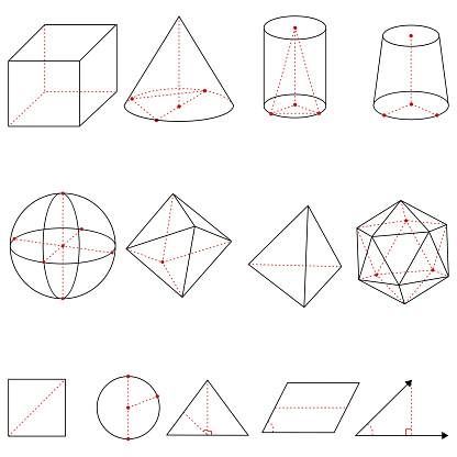 Vector Set of Geometrical Shapes on White Background