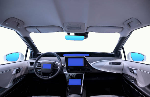 istock empty cockpit of vehicle and various displays 693567018