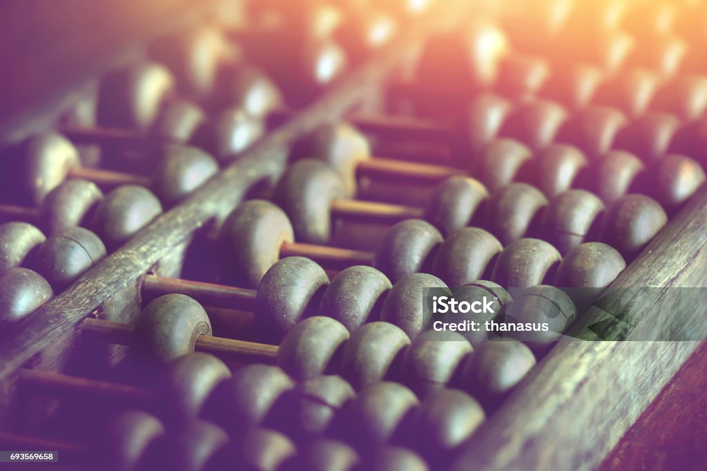 vintage wooden abacus used for calculating. Abacus Stock Photo