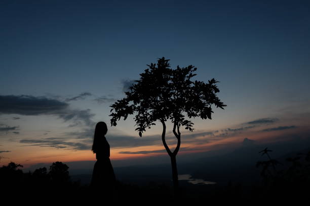 istock Silhouette Girl Wallpaper 693570126