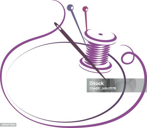 Needle And Thread To Sew Silhouette Stock Illustration - Download Image ...