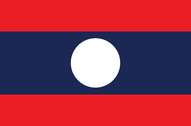 Flag of Laos vector art illustration