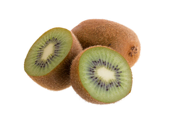 istock Kiwi fruit and kiwi sliced isolated on a white background 693599646