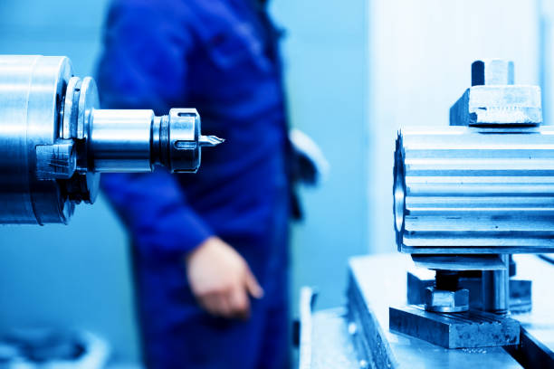 istock Drilling and boring machine at work. Industry, industrial 693599982