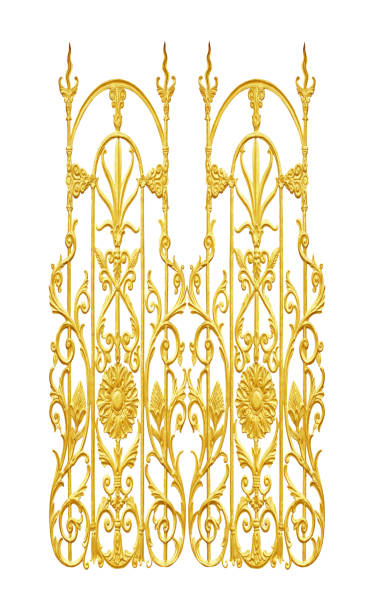 istock Ornament elements, vintage gold floral designs 693605268