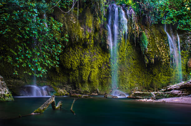 istock Beautiful waterfall in deep forest at Antalya, Turkey, Middle East. 693622964