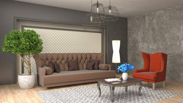 istock Interior living room. 3d illustration 693623000