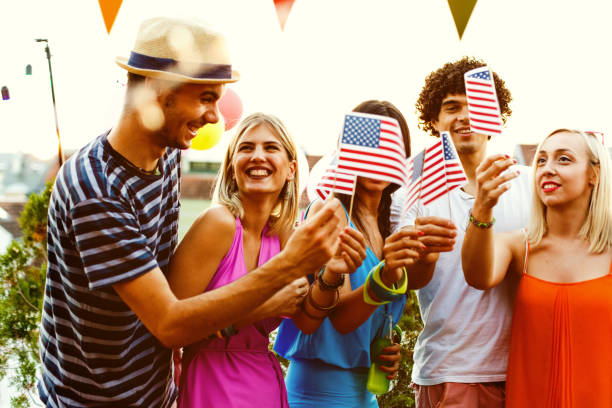 istock Friends celebrating 4th of July 693623518