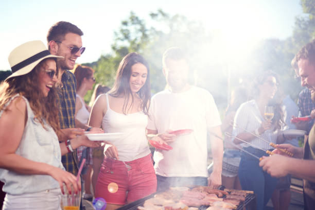 istock Big crowd of people having a party 693623756