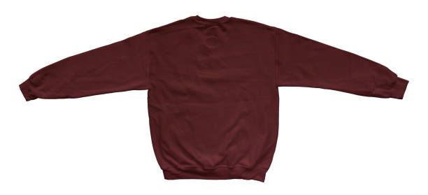 istock Blank sweatshirt maroon color mock up template back view 693624106