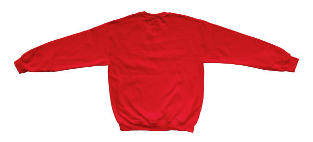 istock Blank sweatshirt red color mock up template back view 693624142
