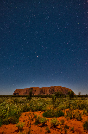 Uluru Kata Tjuta national park, Australia - May 26, 2016: Ayers Rock or Uluru, Northern Territory, Australia landscape image at night.