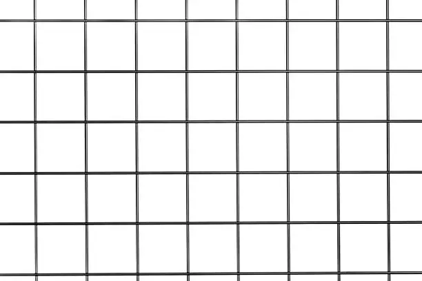Photo of Steel metal grid isolated on white