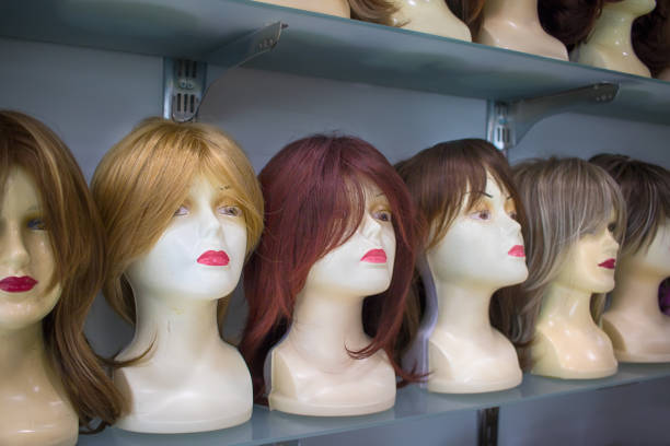 Hair Style Wigs In Shop Stock Photo - Download Image Now - Wig, Standing,  Selling - iStock