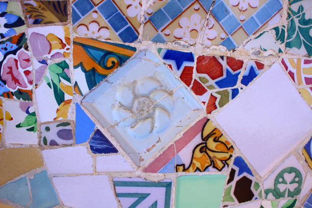 istock Barcelona, Spain - MAR 30th, 2017: Beautiful tile art in guell park 693637220
