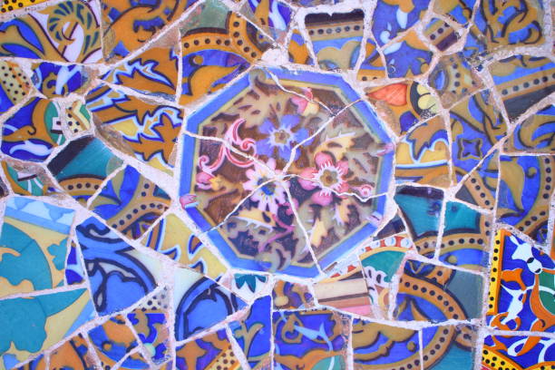 istock Barcelona, Spain - MAR 30th, 2017: Beautiful tile art in guell park 693637384
