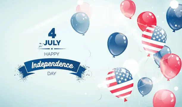 Vector illustration of 4 July USA Independence Day flyer, banner or poster.