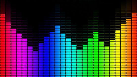 Music equalizer symbol. The photograph is prepared using 3D rendering in image processing software and coding. It consists of 7 layers. No part of the photograph is copied from anywhere.
