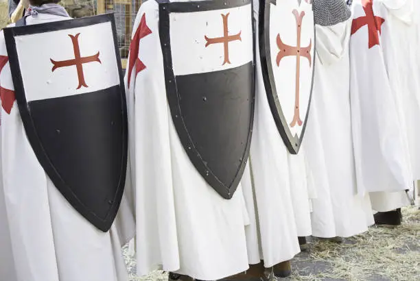 Knights Templar uniform and shield, celebration
