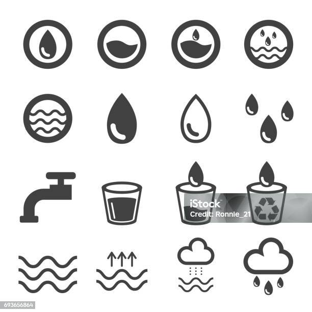 Wasser Icons Set Vektorillustration Naturdesignkonzept Stock Vektor Art und mehr Bilder von Wasser