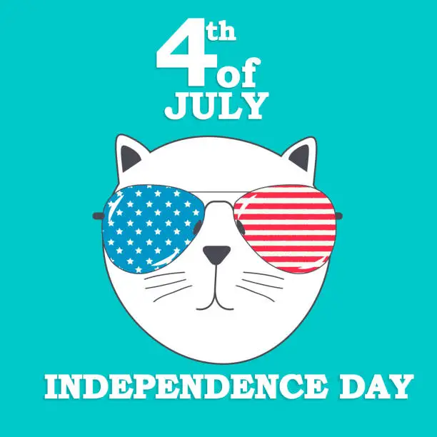 Vector illustration of Fourth of July, Independence day of the United States. Happy Bir