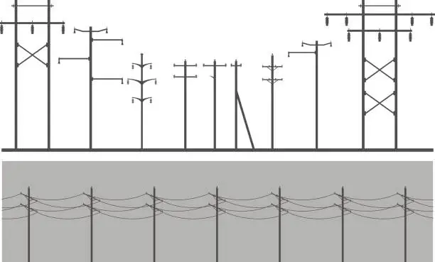 Vector illustration of High Voltage Post