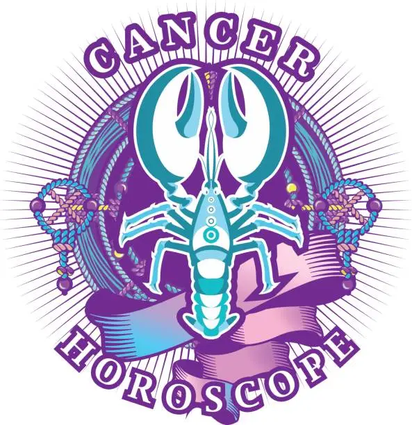 Vector illustration of Cancer zodiac sign