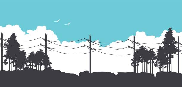 자연 가로 배너 - power line stock illustrations