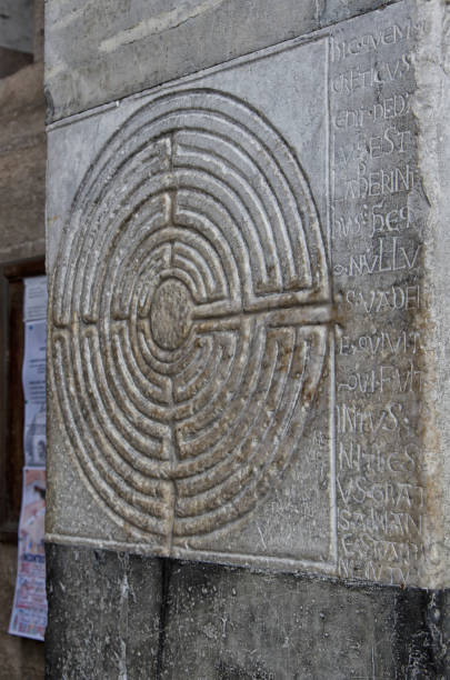 istock Mysterious maze carved in stone 693672232