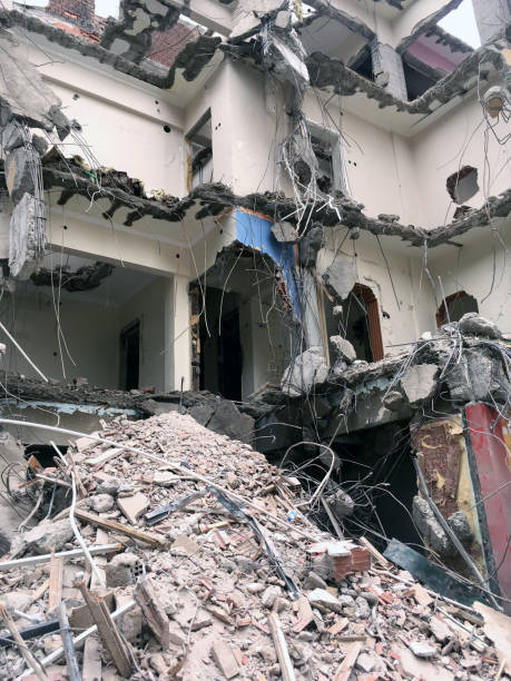 istock close-up of building demolition after earthquake 693673344